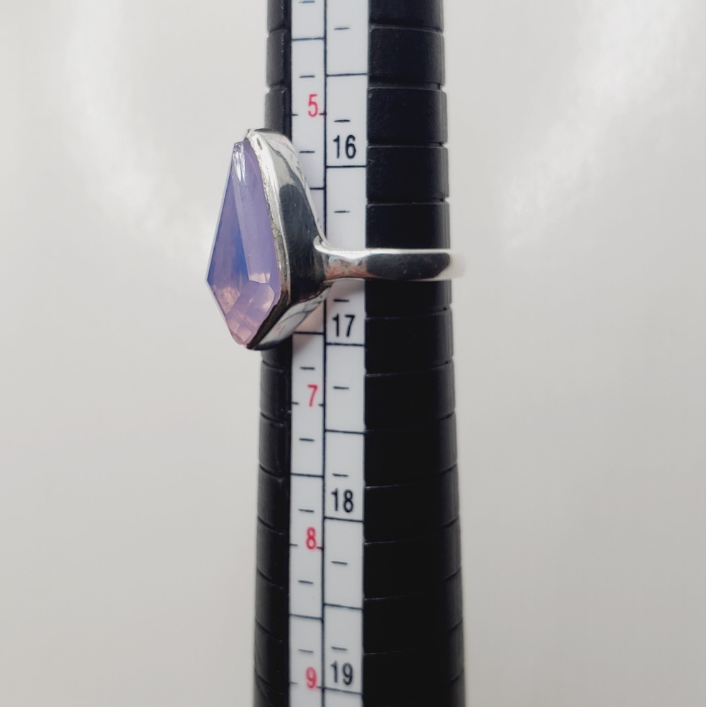 Silver Purple Lavendar Gemstone Ring - Picture 5 of 8